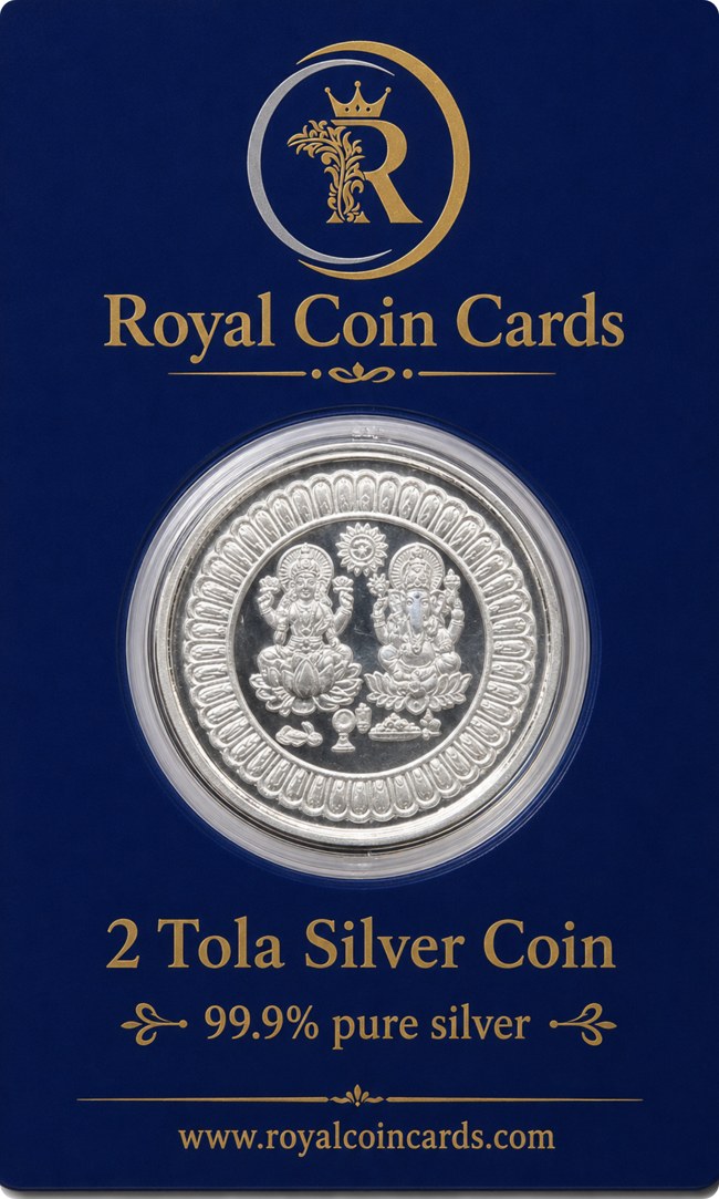 2 Tola silver coin card format, custom printed blister packaging